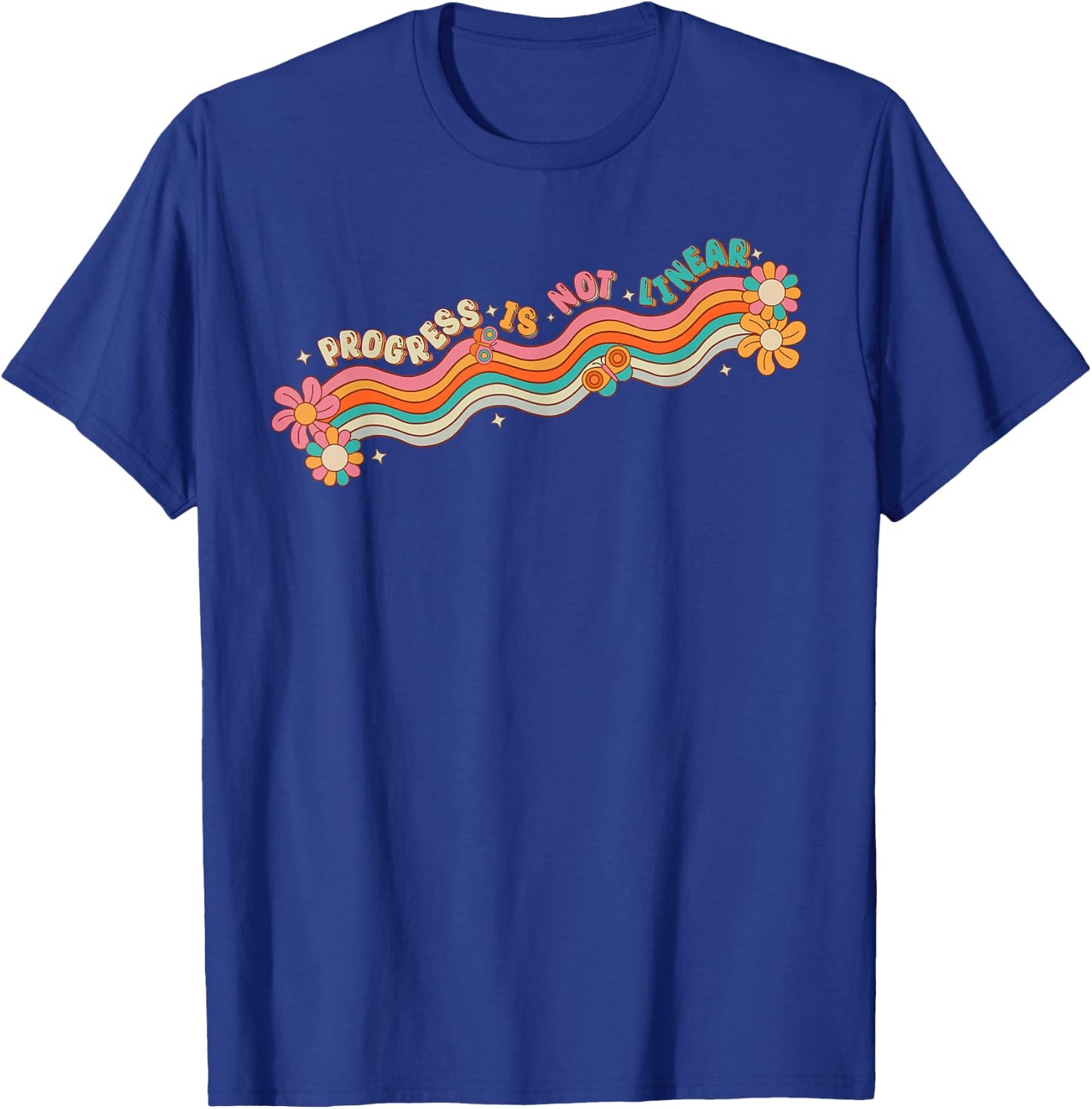 Progress Is Not Linear Teacher Student Back To School Retro Women Girls Kids T-Shirt - T-Shirt | Royal