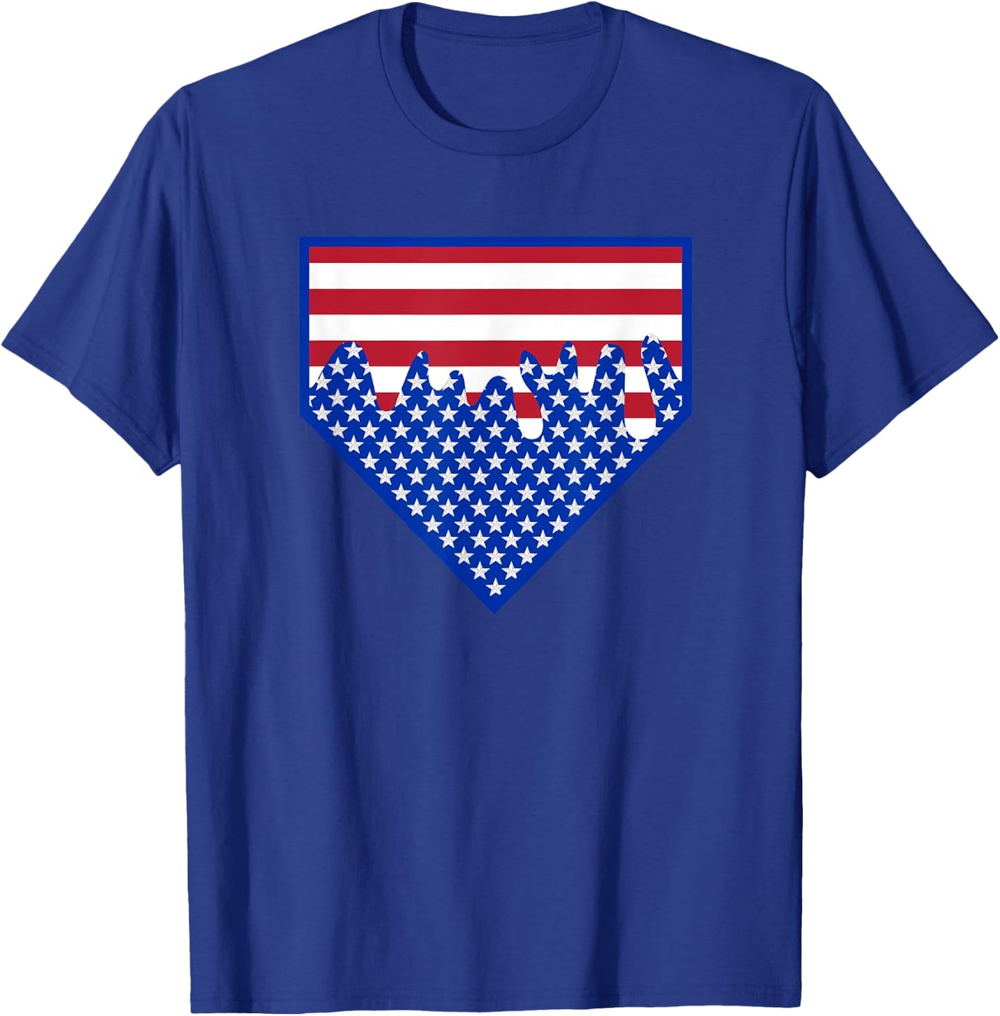 Funny Home Plate Drip - USA Ice Cream Softball & Baseball Men Women Girls Kids T-Shirt - T-Shirt | Royal