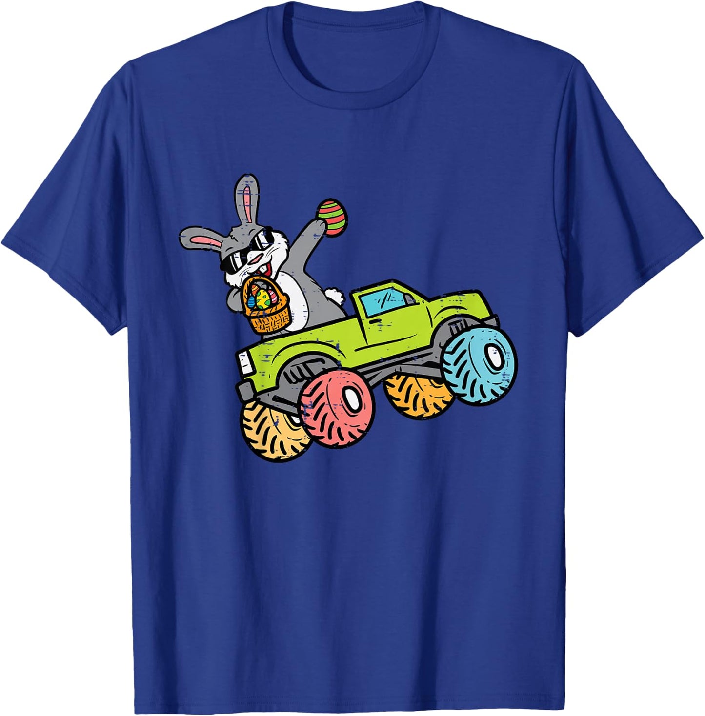 Kids Easter Bunny Dab On Monster Truck Rabbit Toddler Boys Kids T-Shirt - T-Shirt | Royal