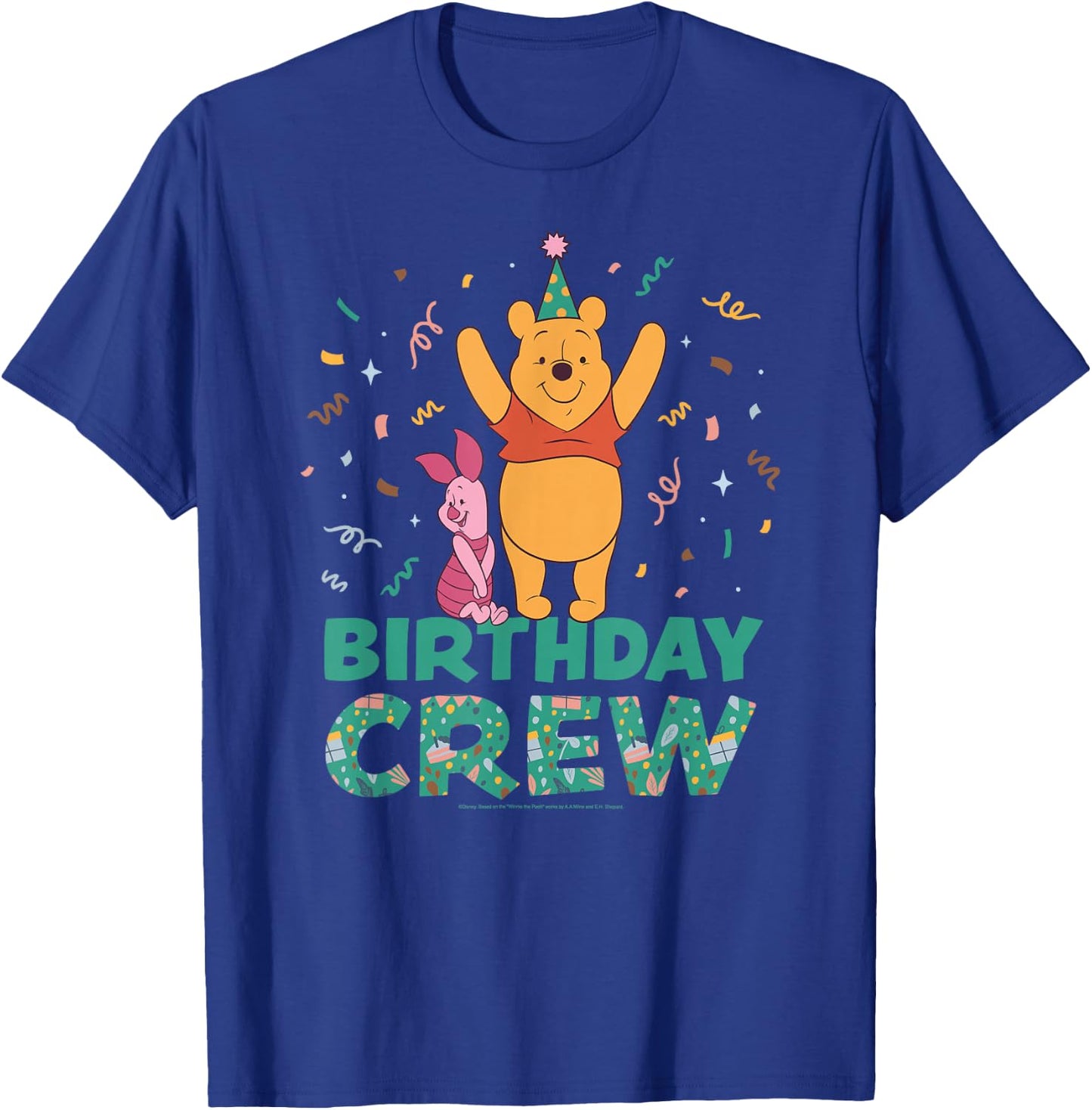 Disney Winnie the Pooh & Piglet Birthday Crew Party Matching T-Shirt - T-Shirt | Royal