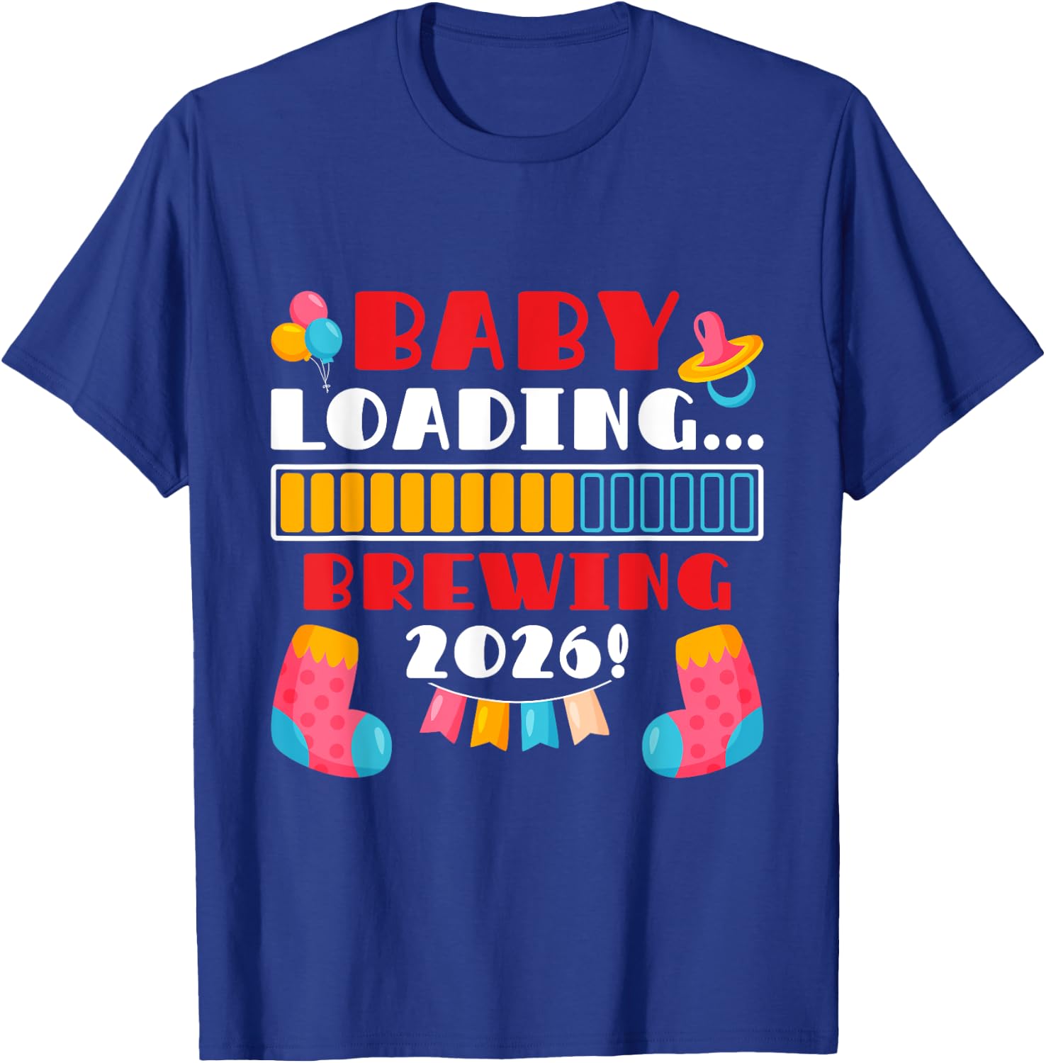 Pregnancy BABY LOADING BREWING 2026 Expecting Mother T-Shirt - T-Shirt | Royal