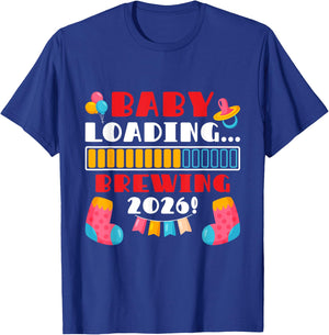 Pregnancy BABY LOADING BREWING 2026 Expecting Mother T-Shirt - T-Shirt | Royal