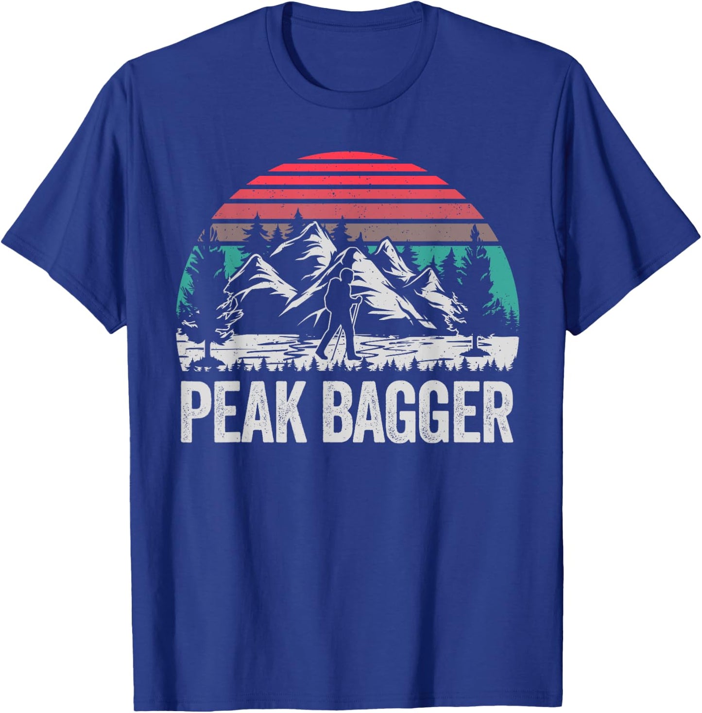 Retro peak bagger, peak bagging, hiking T-Shirt - T-Shirt | Royal