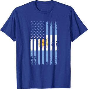 Argentinian American Flag Argentina Usa Argentine T-Shirt - T-Shirt | Royal