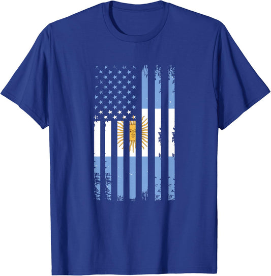 Argentinian American Flag Argentina Usa Argentine T-Shirt - T-Shirt | Royal