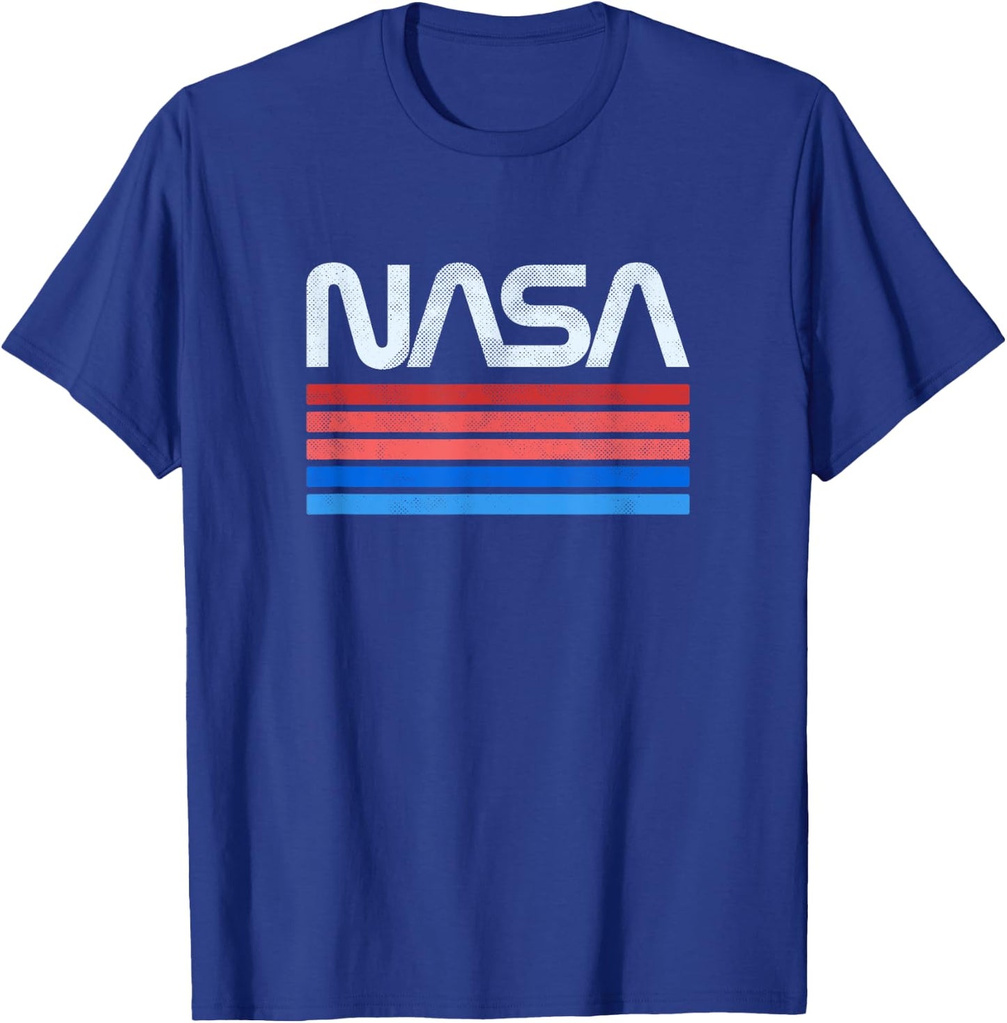60s 70s Vintage Retro NASA Worm Logo Vintage NASA Gift , Small, Black T-Shirt - T-Shirt | Royal