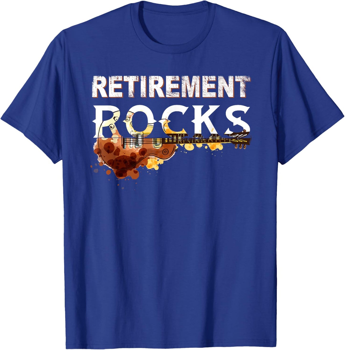 Retirement Rocks Guitar Old Rockers Retired T-Shirt - T-Shirt | Royal