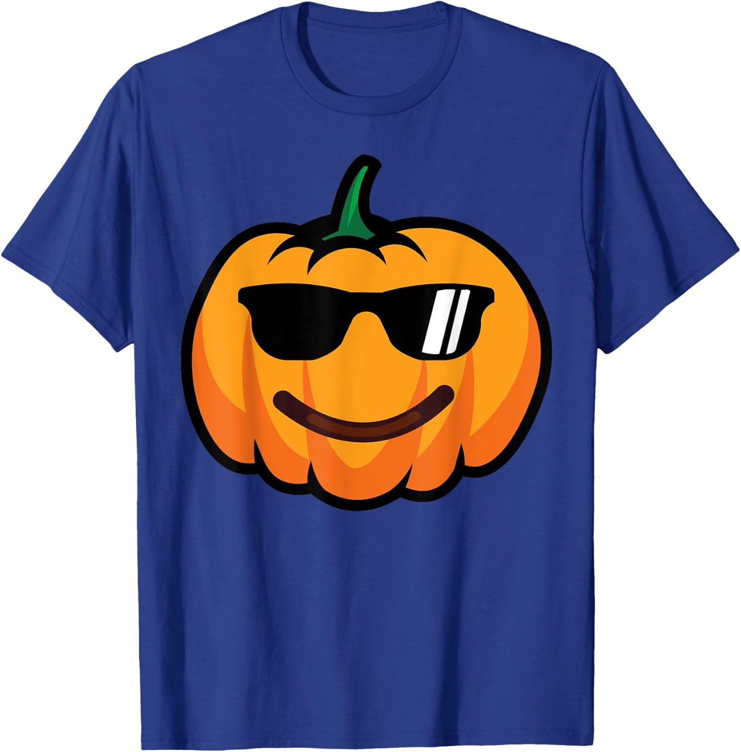 Halloween Pumpkin Smile Face Sunglasses Costume Funny T-Shirt - T-Shirt | Royal