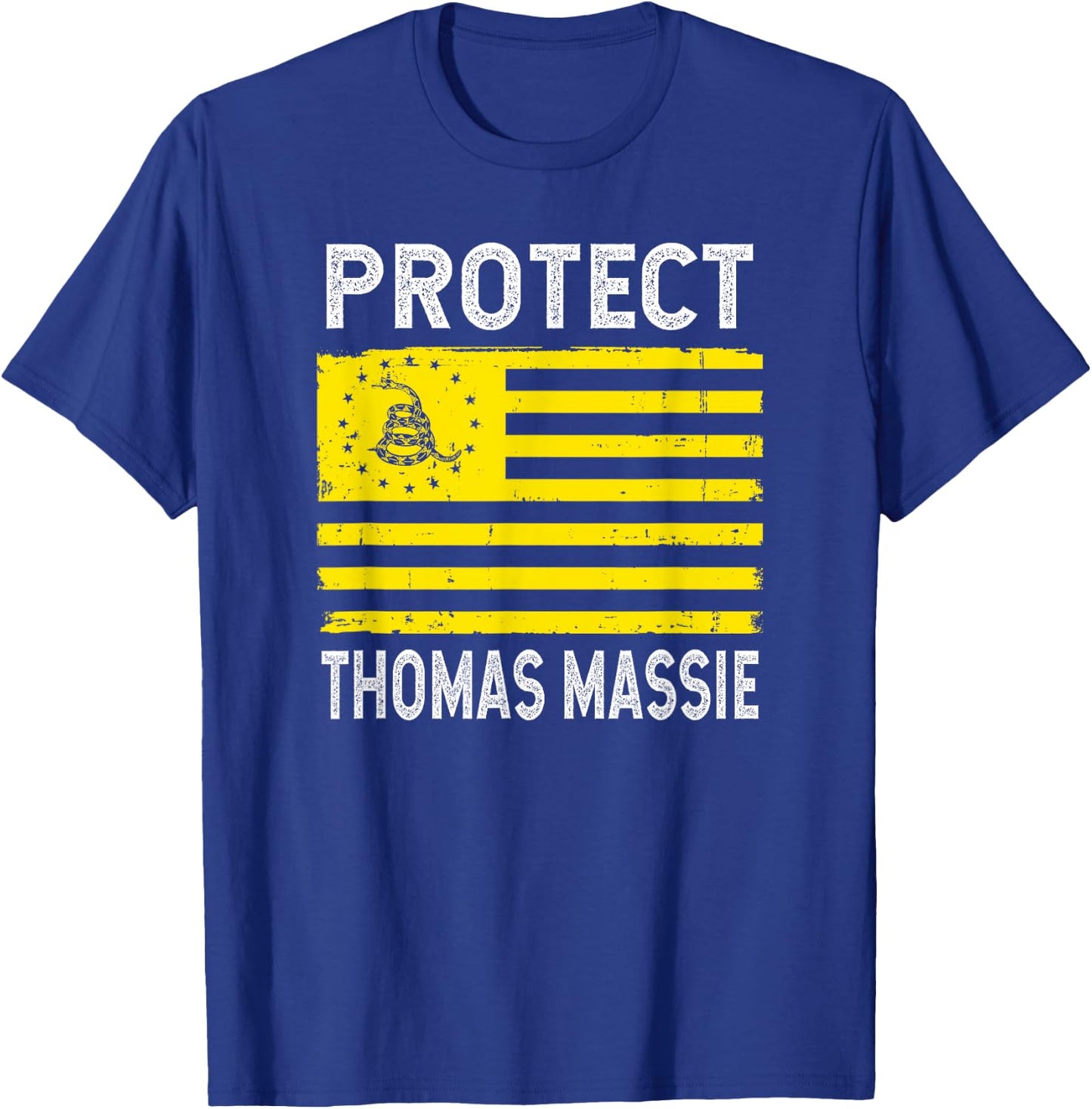 Protect Thomas Massie Gadsden Flag Libertarian T-Shirt - T-Shirt | Royal