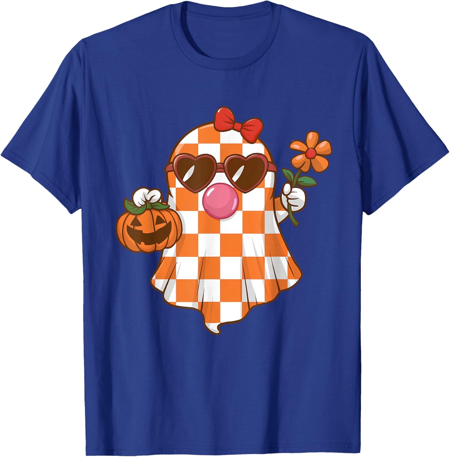 Cute Ghost Blowing Bubble Halloween Bougie Costume Girls Kid T-Shirt - T-Shirt | Royal