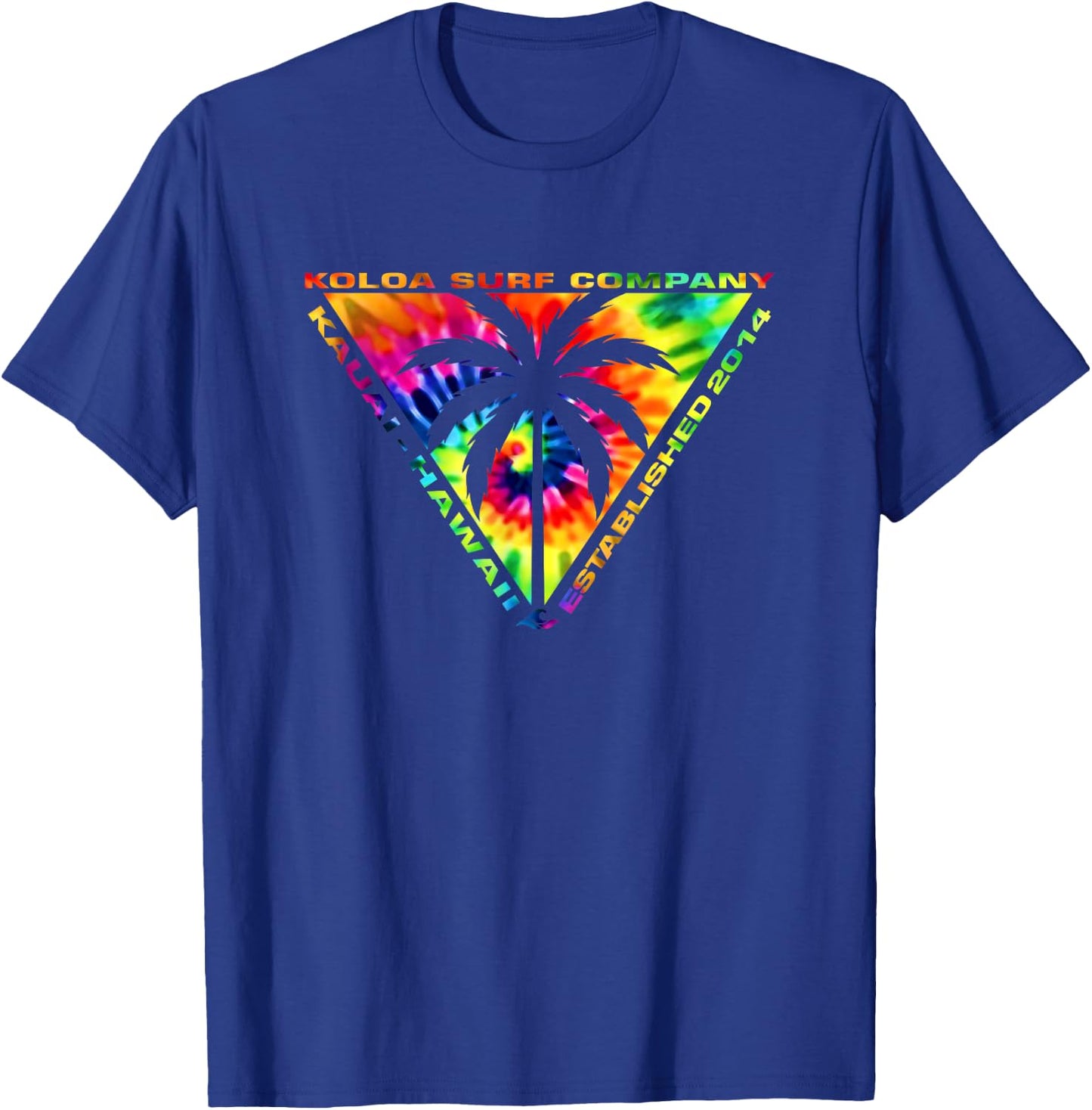 Koloa Surf Triangulated Palm Tie Dye Logo Surf Graphic T-Shirt - T-Shirt | Royal