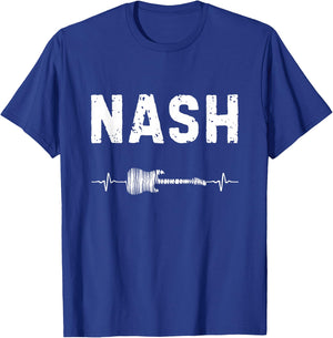 Nash Guitar Heartbeat Music Guitarist Retro Vintage T-Shirt - T-Shirt | Royal