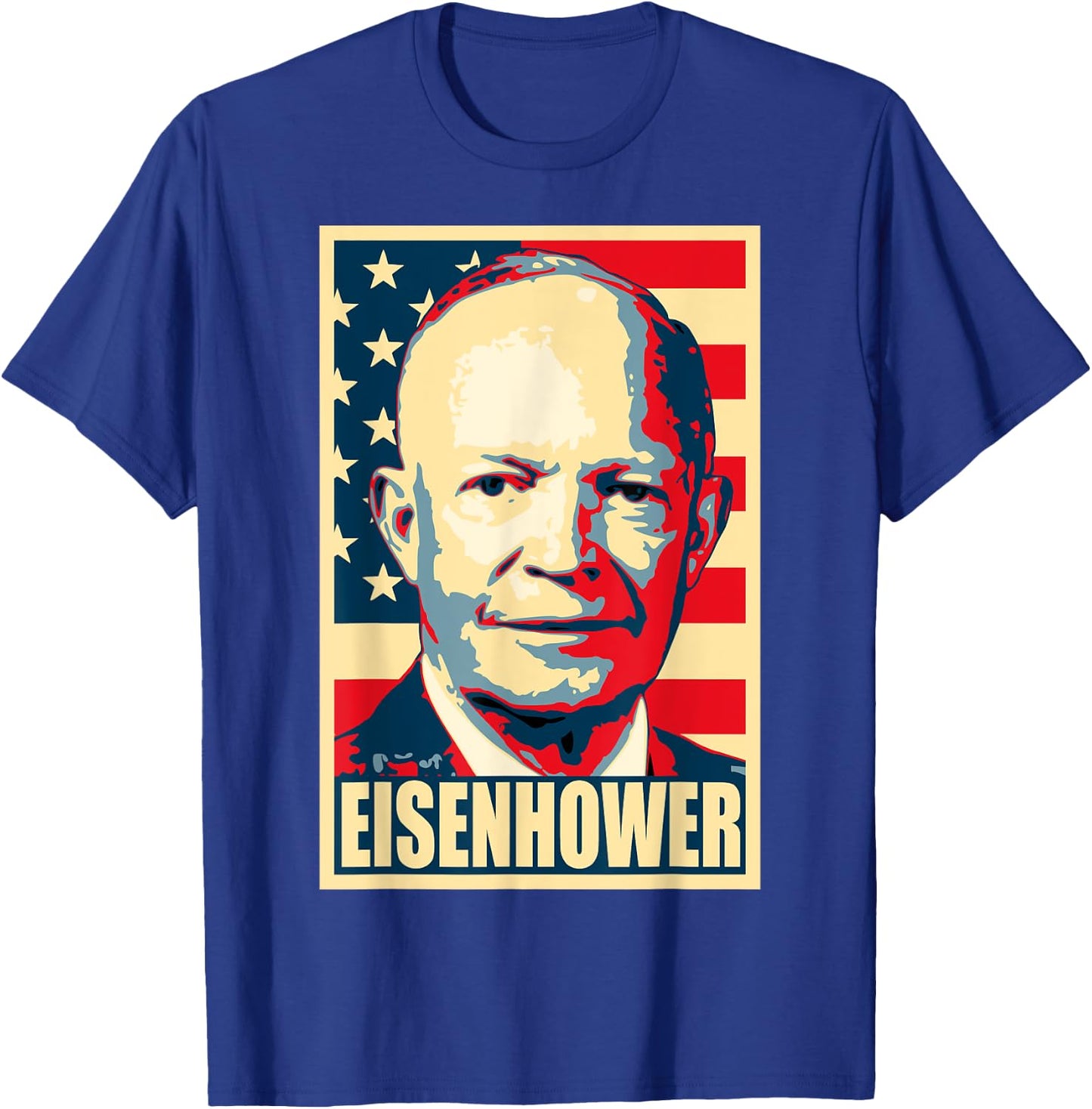 History And Politics Store Dwight D. Eisenhower Propaganda - Black - Small - Short Sleeve - Political Theme T-Shirt - T-Shirt | Royal