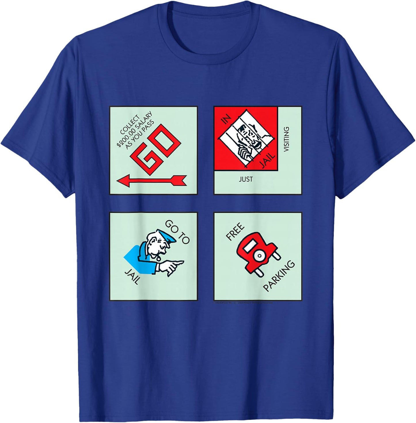 Monopoly Classic Corner Tiles T-Shirt - T-Shirt | Royal