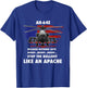 AH-64E Apache Helicopter Military and Veteran T-Shirt - T-Shirt | Royal