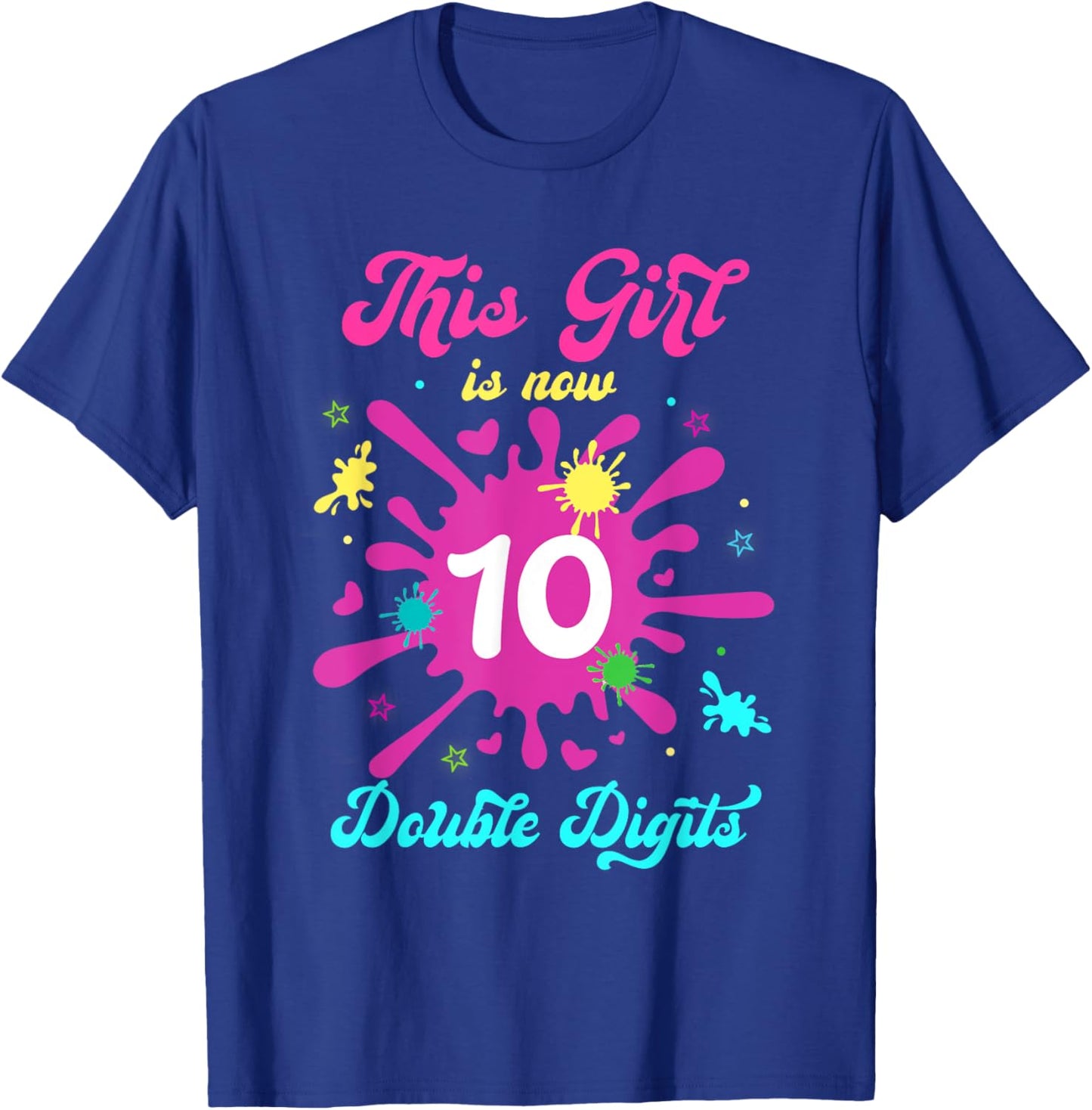 This Girl Is Now Double Digits Birthday Slime 10 Year Old T-Shirt - T-Shirt | Royal