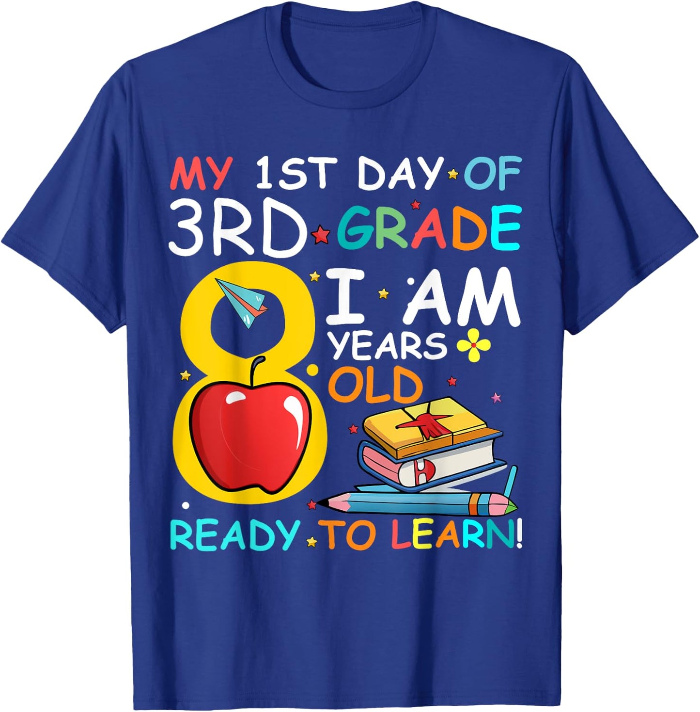 First Day Of 3rd Grade Boys Girls Back To School T-Shirt - T-Shirt | Royal