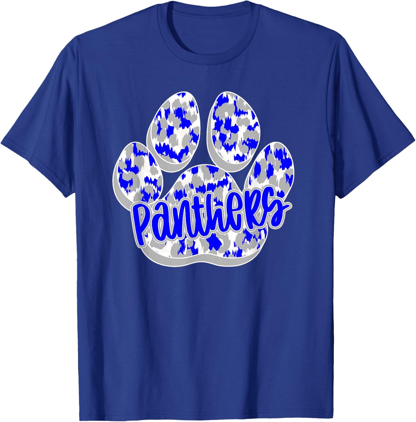 Panthers Paw Print Blue Panther Pride School Spirit Panthers T-Shirt - T-Shirt | Royal