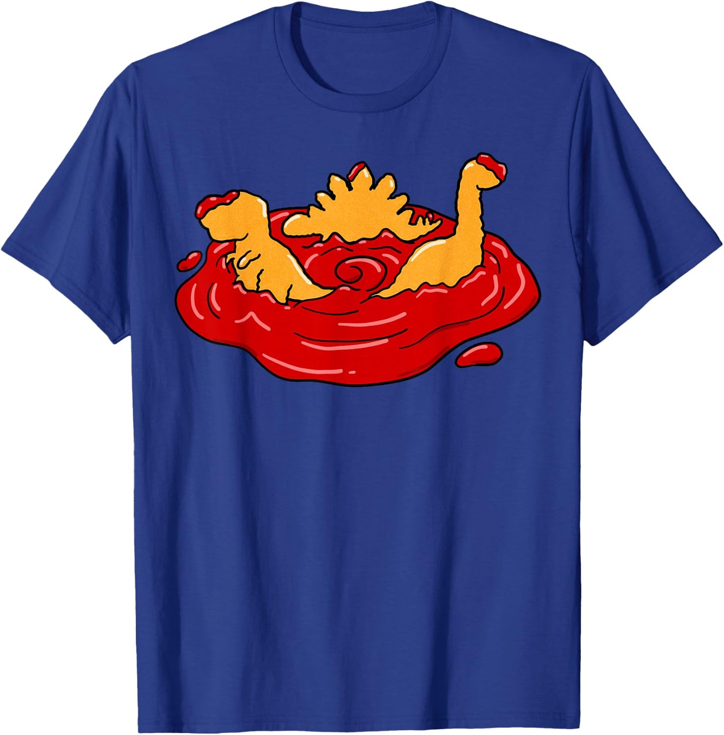 Ketchup Dino Nugget Apocalypse Funny Dinosaur Chicken Nugget T-Shirt - T-Shirt | Royal