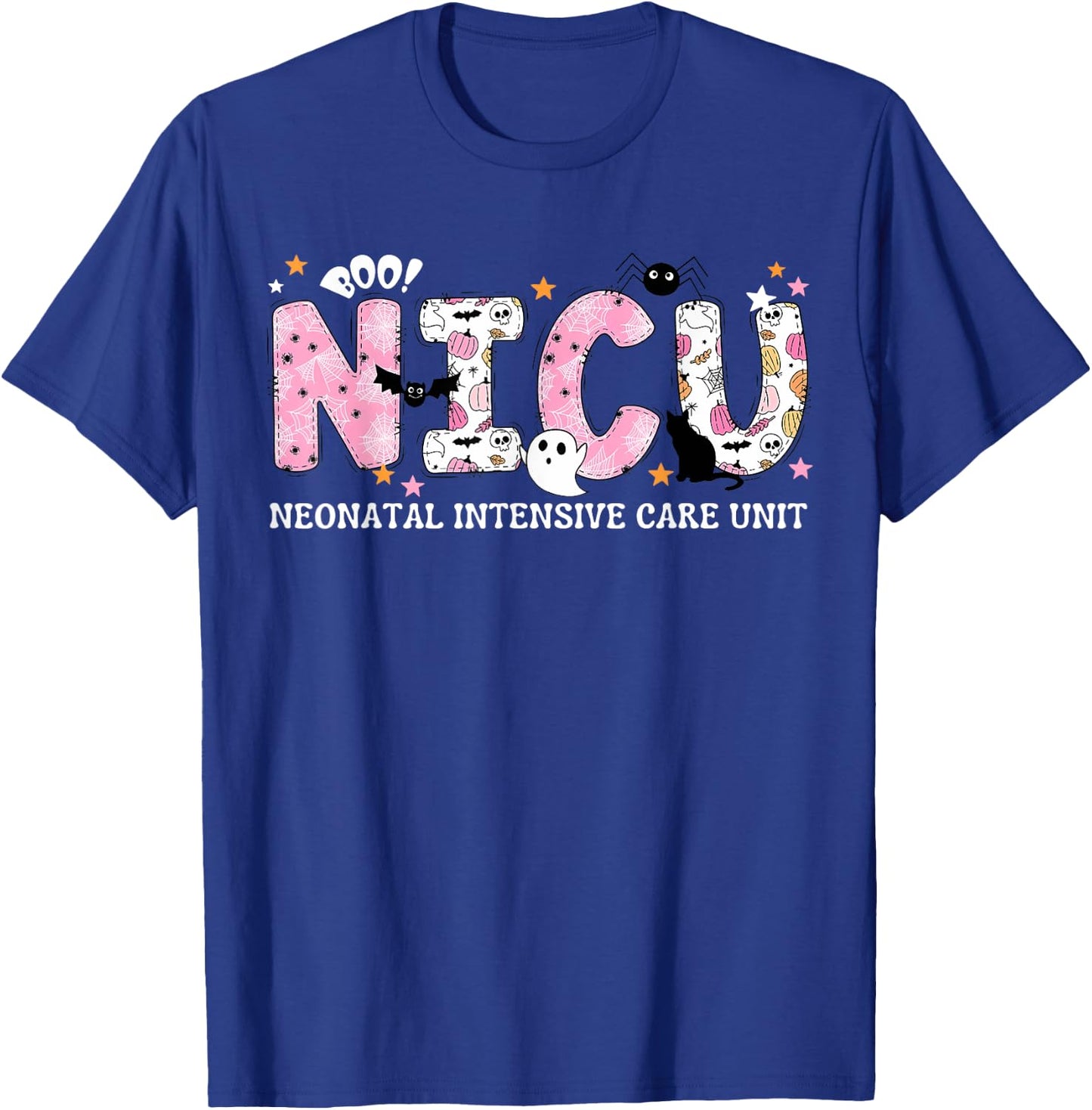 NICU Nurse Halloween Spooky Pumpkin Neonatal Intensive Care T-Shirt - T-Shirt | Royal