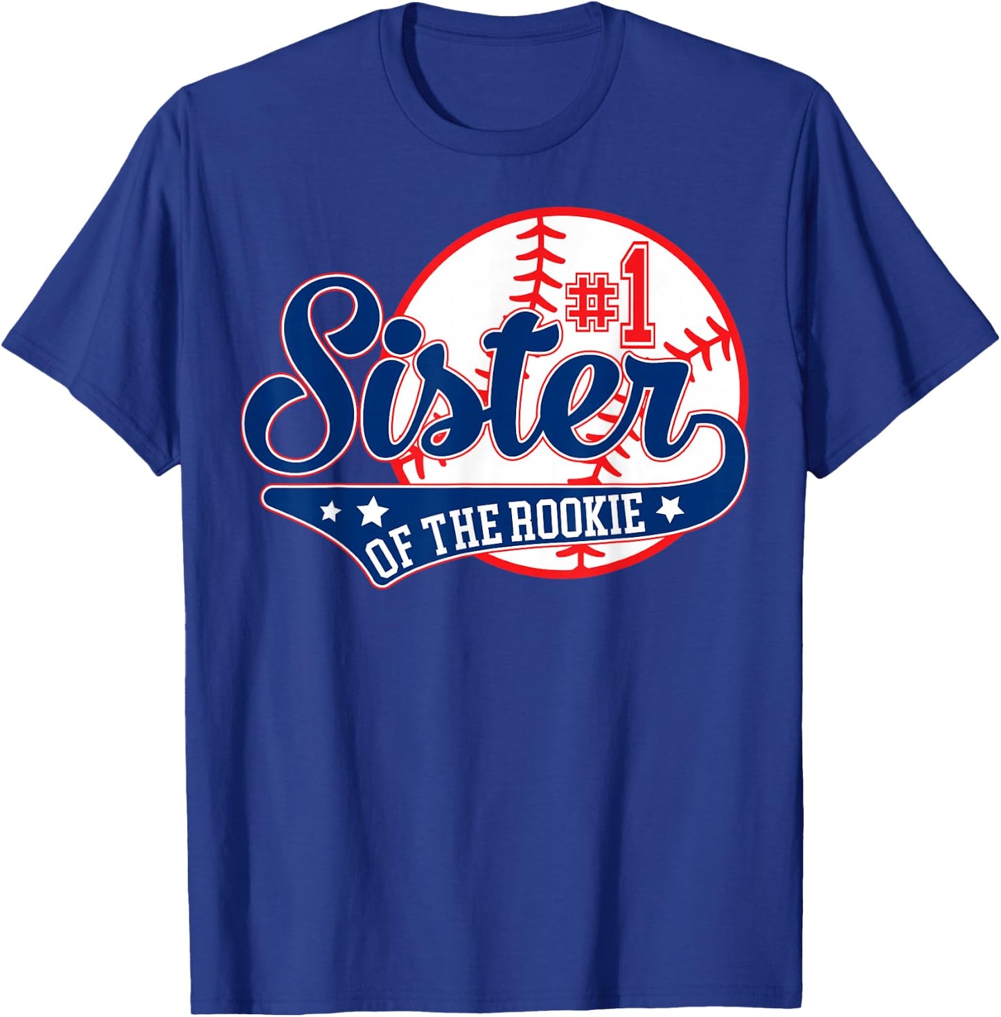 Sister of Rookie 1st Birthday Baseball Theme Matching Party T-Shirt - T-Shirt | Royal