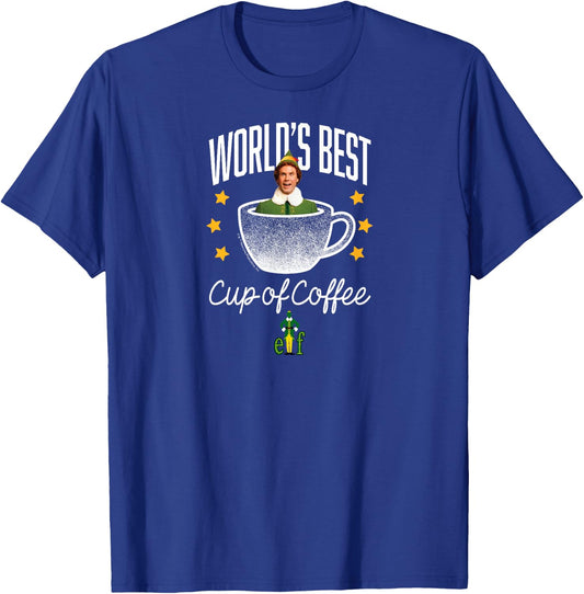 Elf - Buddy World's Best Cup Of Coffee T-Shirt - T-Shirt | Royal