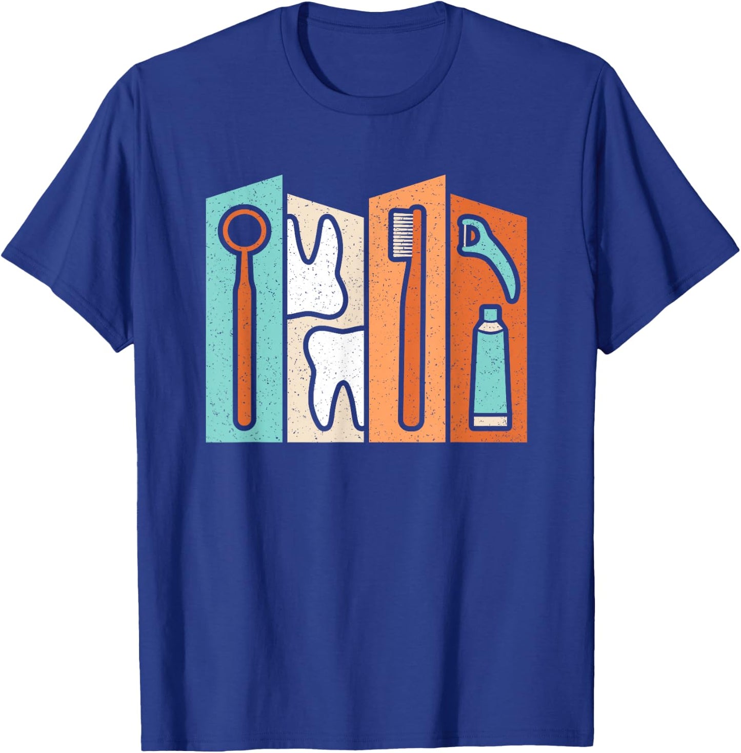 Retro Dentist Instruments Tooth Dental Hygienist Men Women T-Shirt - T-Shirt | Royal