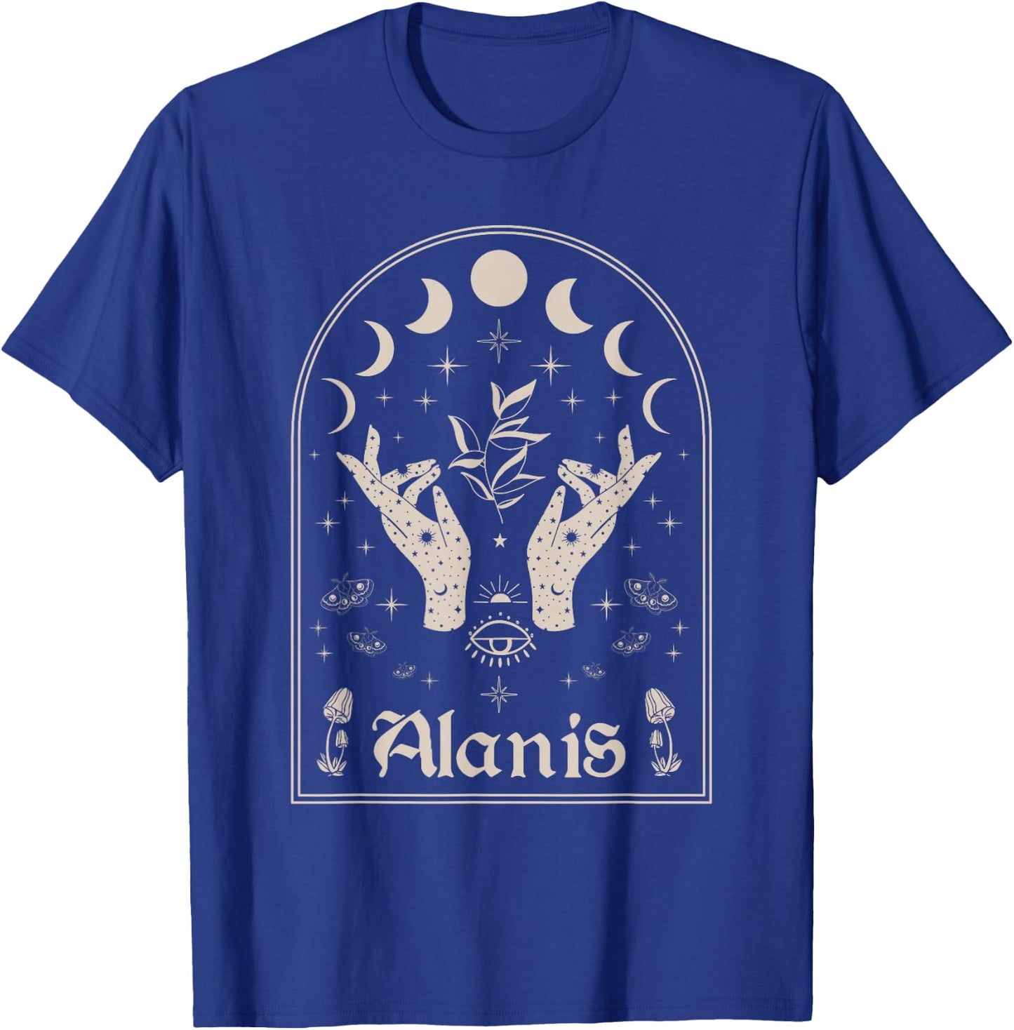 I Love Alanis Personalized Retro Moon First Name T-Shirt - T-Shirt | Royal