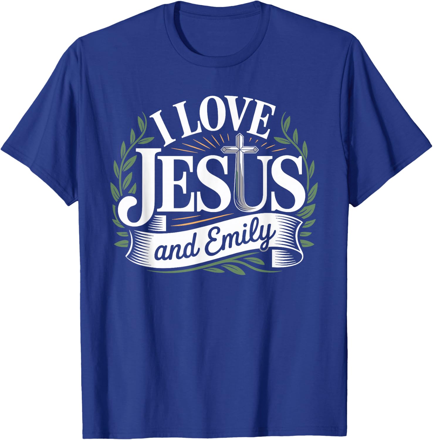 I Love Jesus And EMILY Name EMILY T-Shirt - T-Shirt | Royal