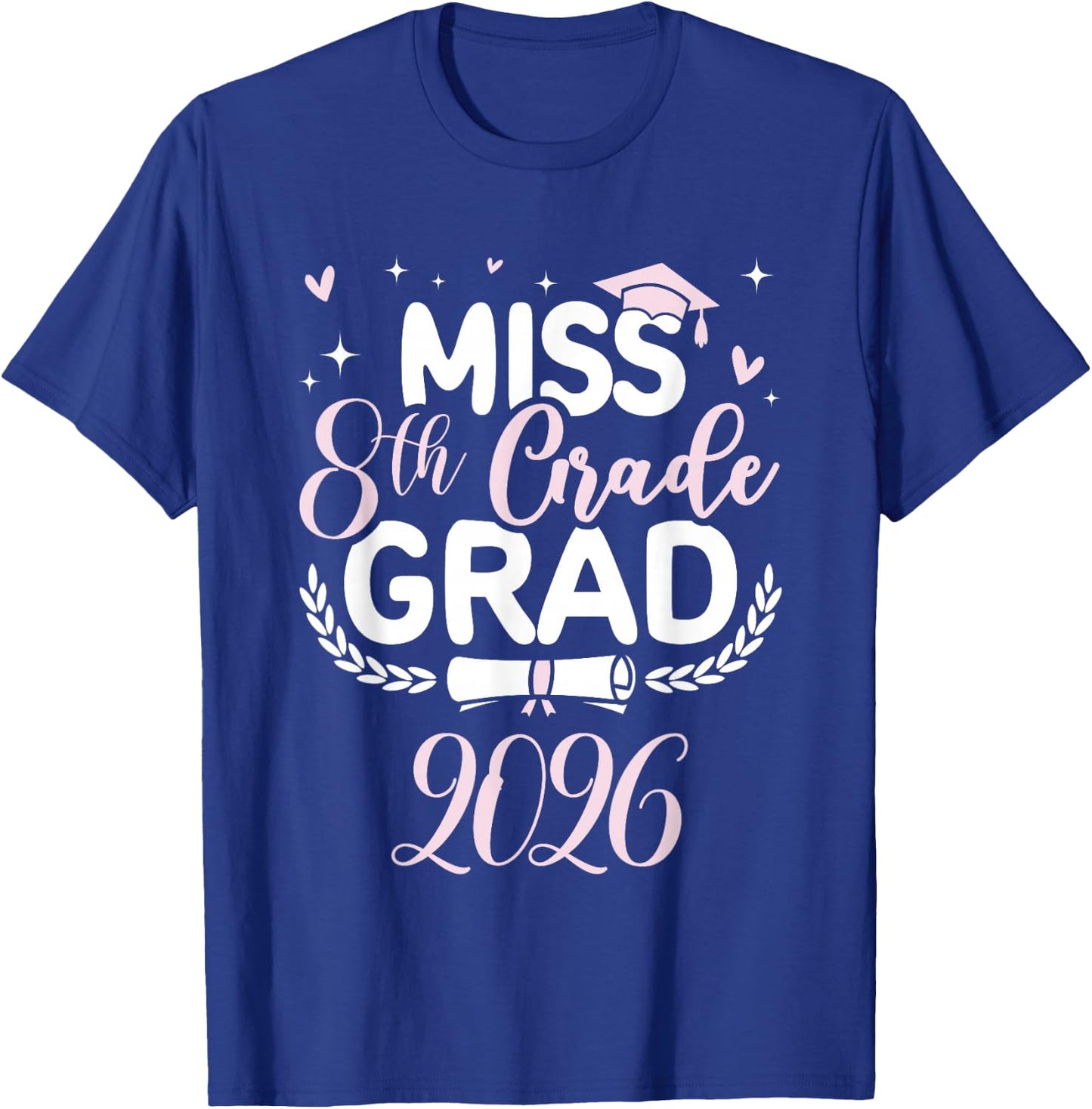Eighth 8th Grade Grad 2026 Coquette Middle School Graduate T-Shirt - T-Shirt | Royal