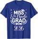 Eighth 8th Grade Grad 2026 Coquette Middle School Graduate T-Shirt - T-Shirt | Royal