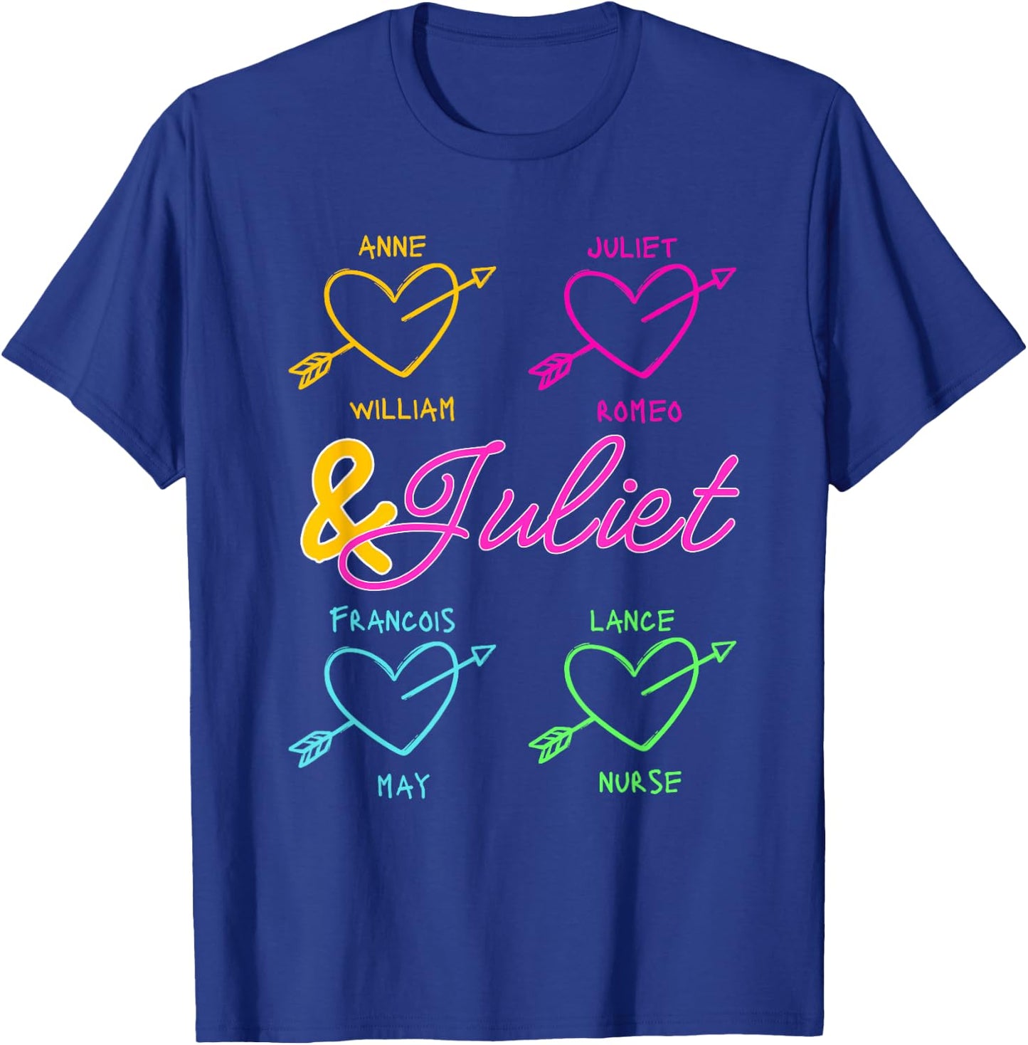 & Juliet Graffiti Love Musical Theatre Heart Musicals T-Shirt - T-Shirt | Royal