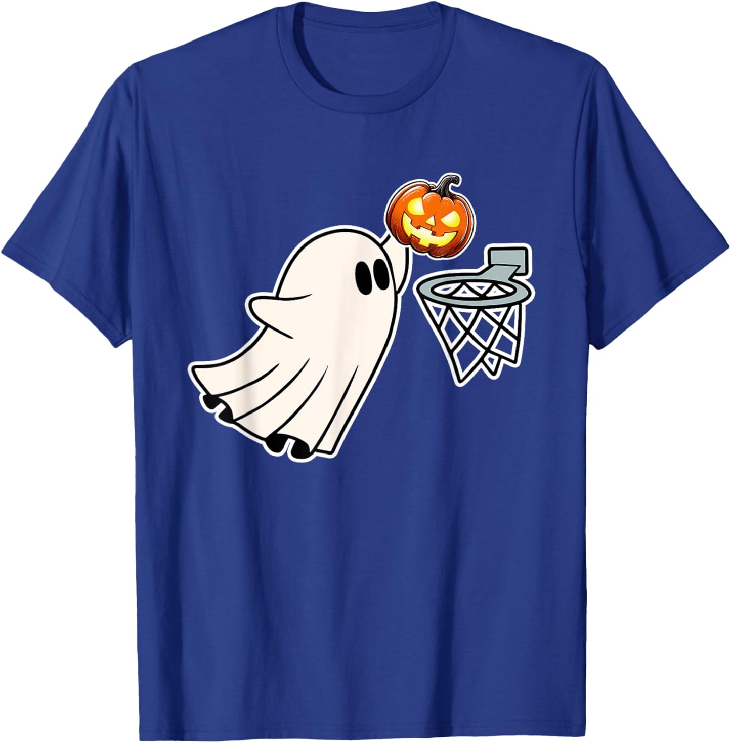 Basketball Ghost Slam Dunk Pumpkin Funny Halloween Costume T-Shirt - T-Shirt | Royal