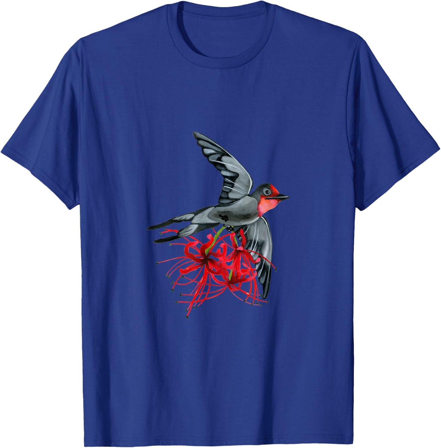 Swallowtail in flight with red spider lilies bird wings air T-Shirt - T-Shirt | Royal