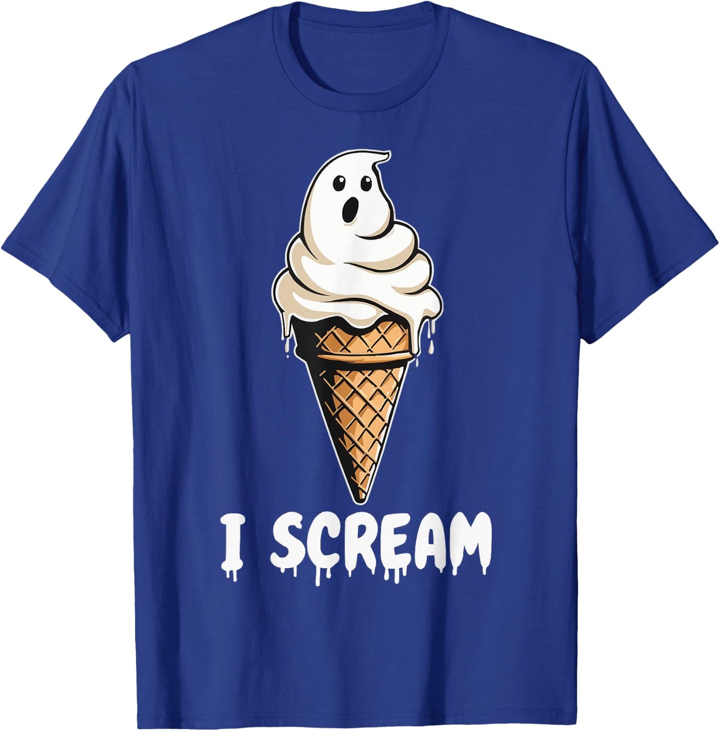 Funny Cute Ice Cream Ghost I Scream Halloween Party Costume T-Shirt - T-Shirt | Royal