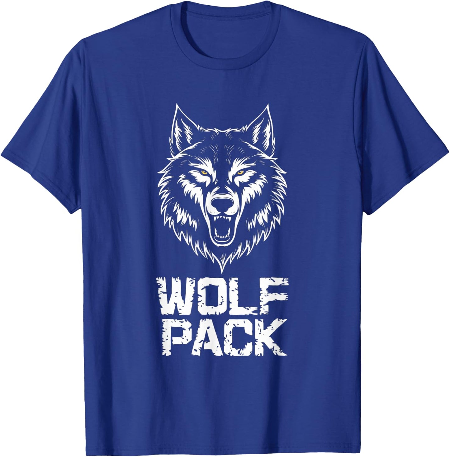Intimidating Wolf Pack Design T-Shirt - T-Shirt | Royal