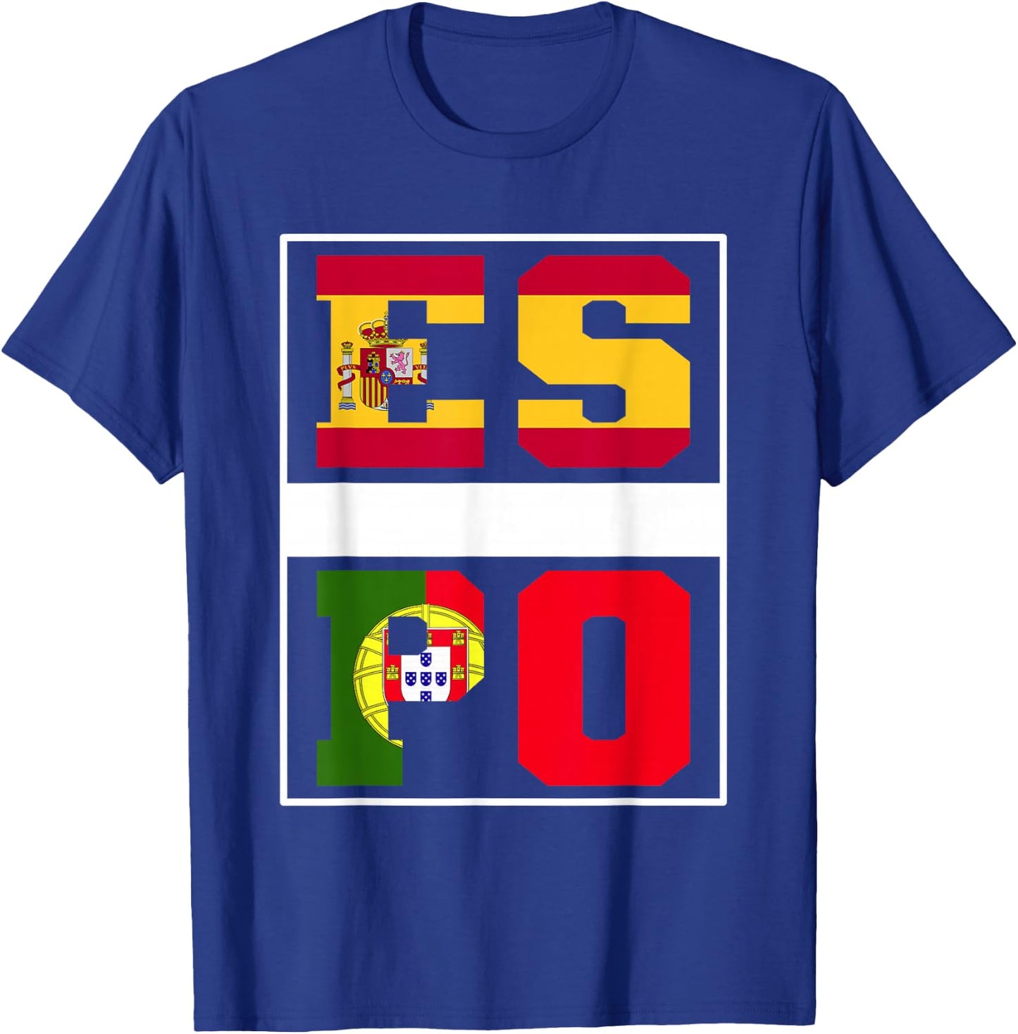 Half Portuguese half Spanish Mixed Heritage Portugal Spain T-Shirt - T-Shirt | Royal