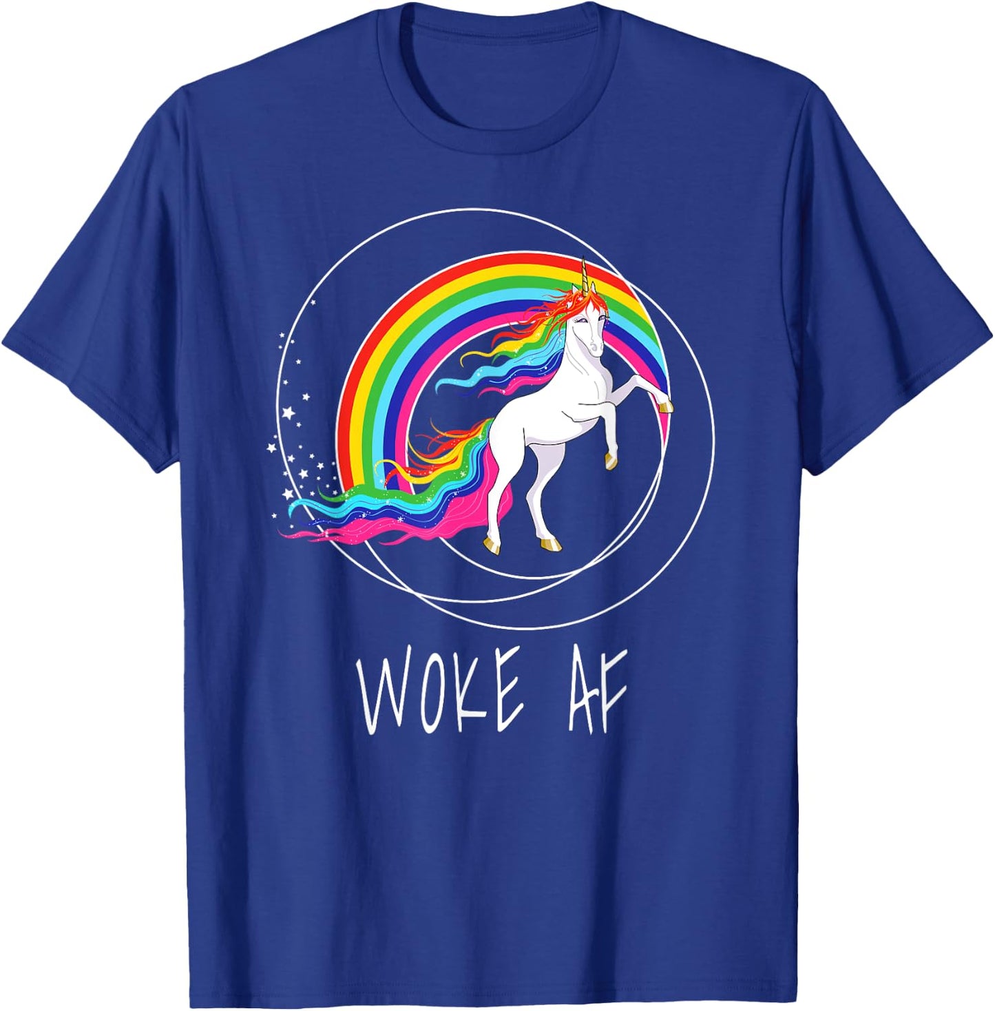 Woke AF Unicorn Spiritual Political Activist T-Shirt - T-Shirt | Royal