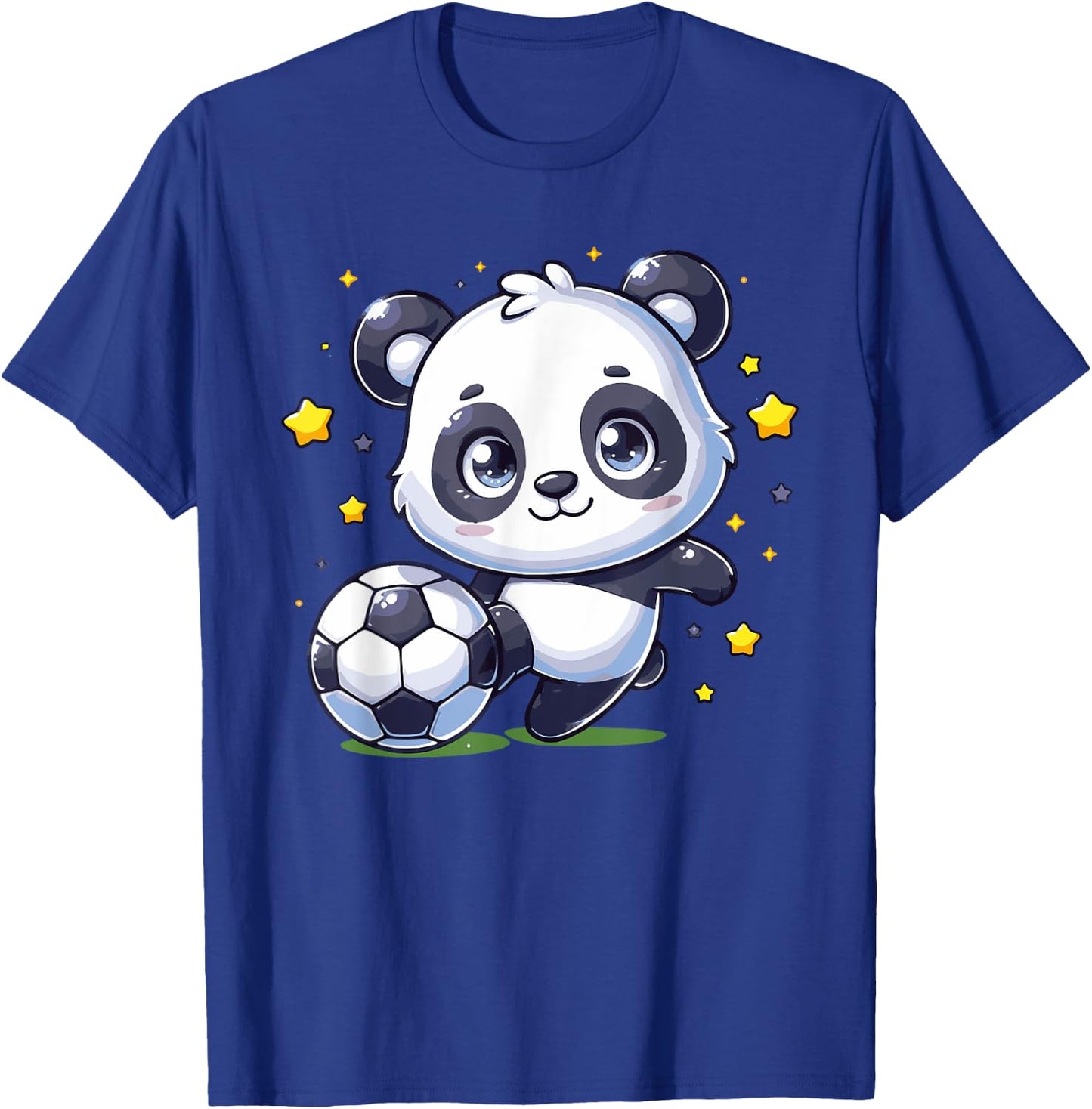 Soccer Player Panda Kicking Soccer Ball Cute Girls Graphic T-Shirt - T-Shirt | Royal