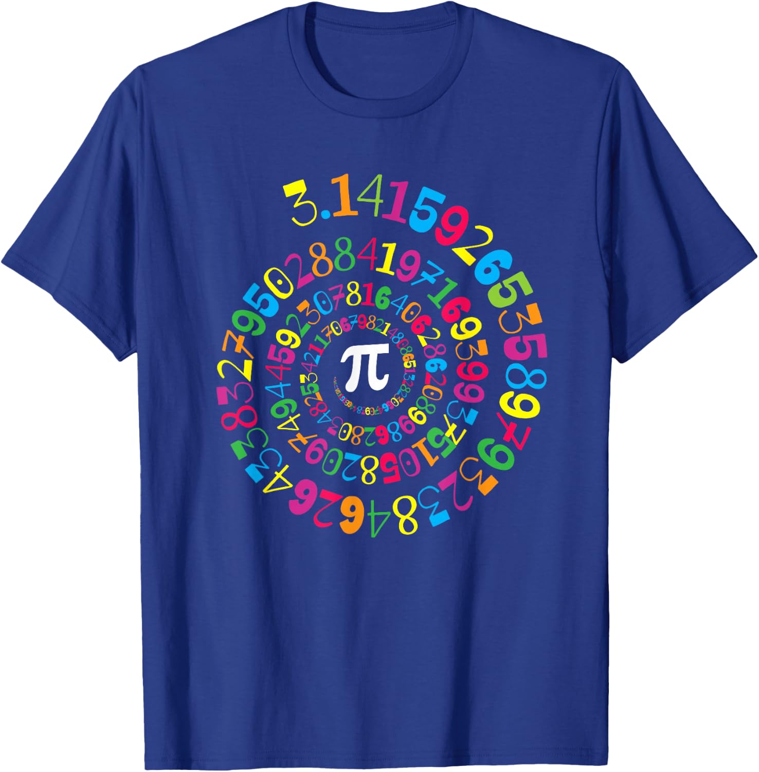 Pi Spiral Novelty Math Geek 3.14 Pi Day T-Shirt - T-Shirt | Royal