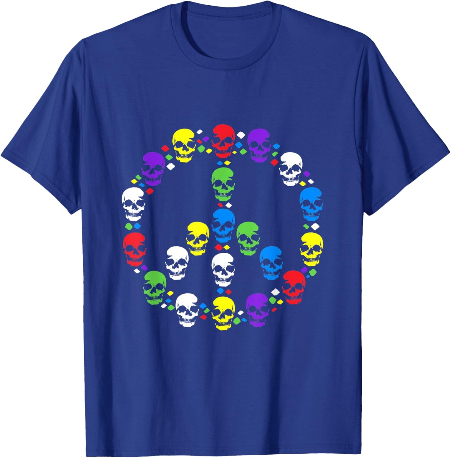 Skull Peace Sign T-Shirt - T-Shirt | Royal