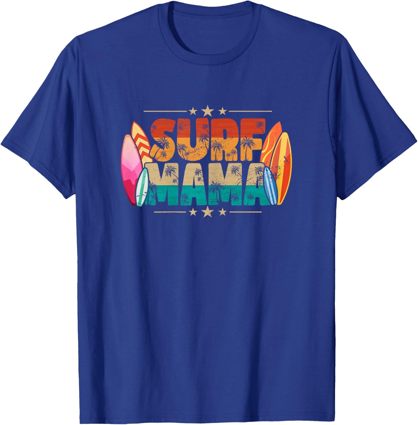 Surf Mama Surfer Mommy Mom Summer Beach Vibes Surfing T-Shirt - T-Shirt | Royal