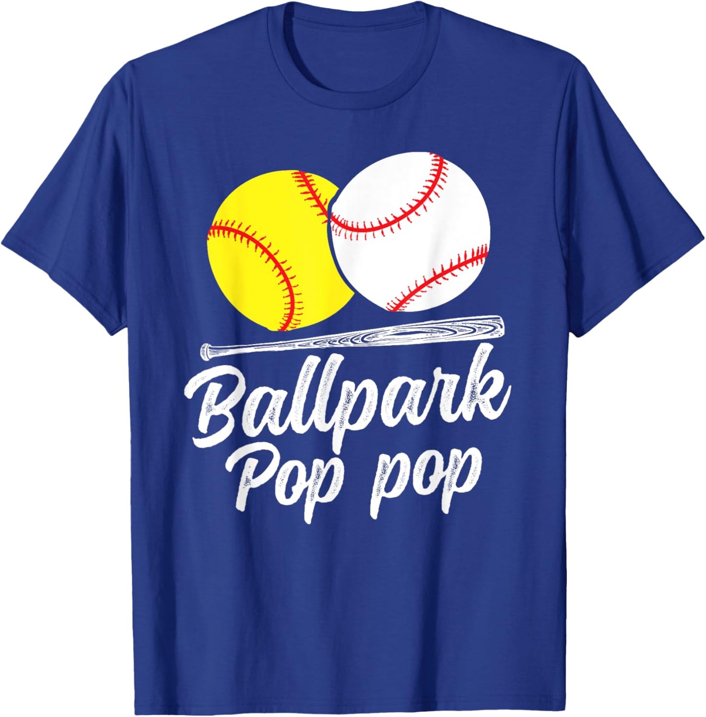 Ballpark Pop Pop Softball Baseball Pop Pop Grandpa T-Shirt - T-Shirt | Royal