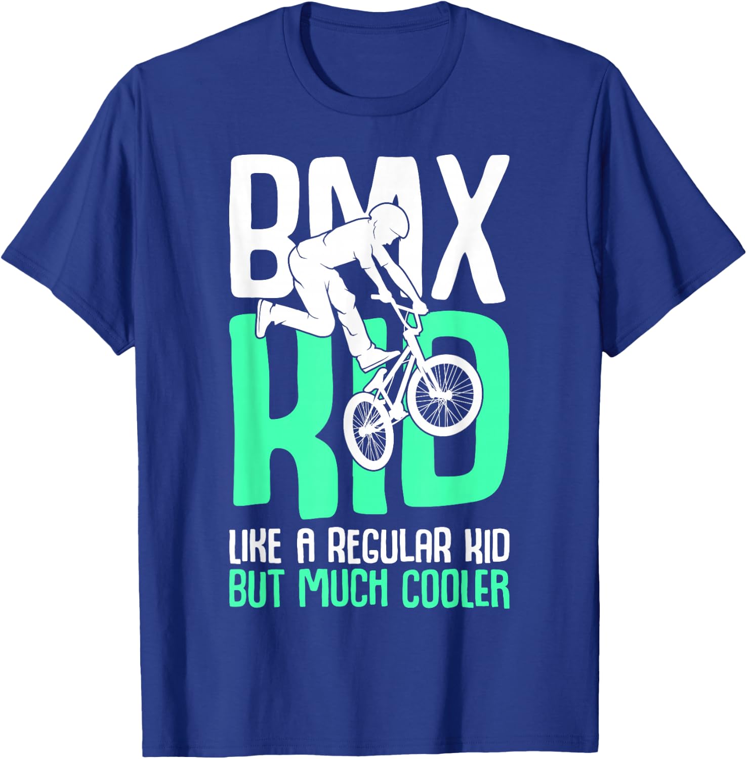 BMX Kid Rider Bike Bicycle Stunt Racing Kids Boys T-Shirt - T-Shirt | Royal