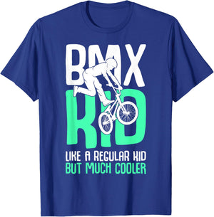 BMX Kid Rider Bike Bicycle Stunt Racing Kids Boys T-Shirt - T-Shirt | Royal