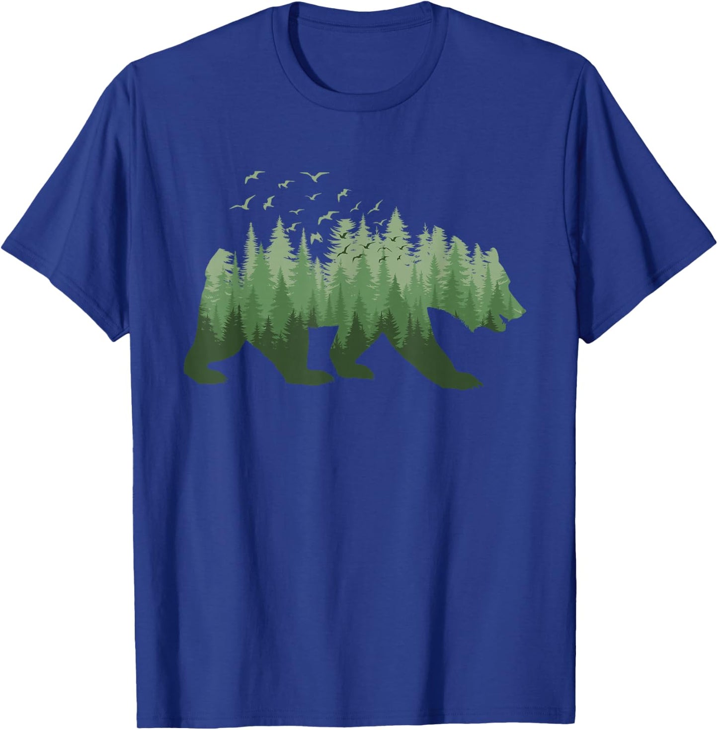 Nature Forest Wildlife Trees Wild Animal Bear T-Shirt - T-Shirt | Royal