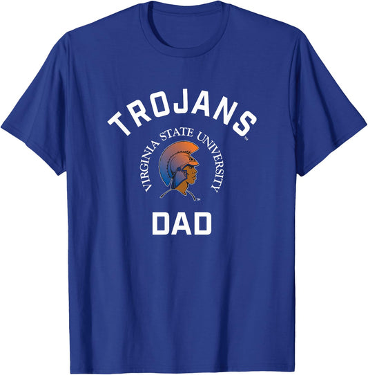 Virginia State University VSU Trojans Arched Dad T-Shirt - T-Shirt | Royal