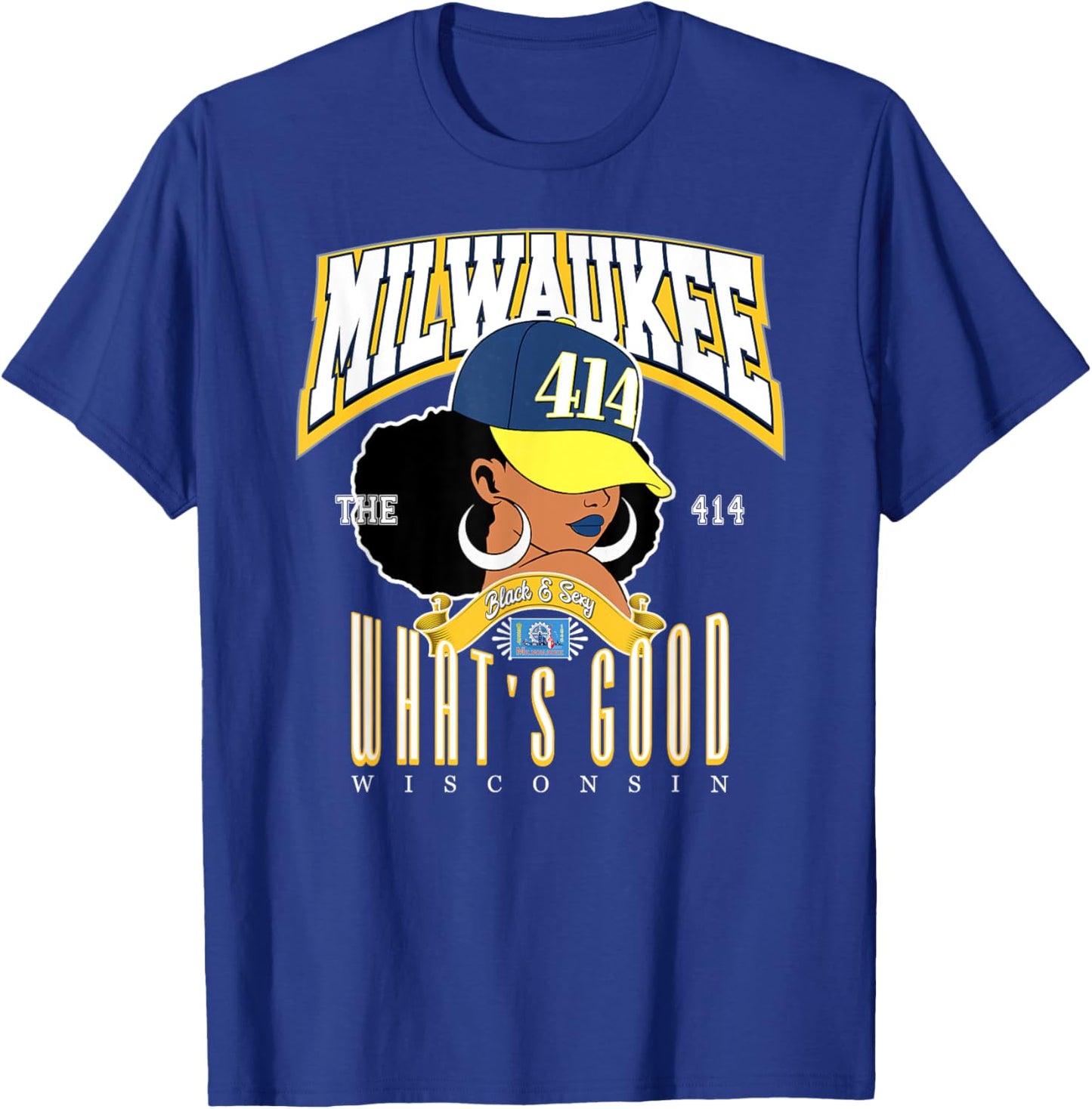 Milwaukee Soul: 414 Afro Pride & Urban Flair T-Shirt - T-Shirt | Royal