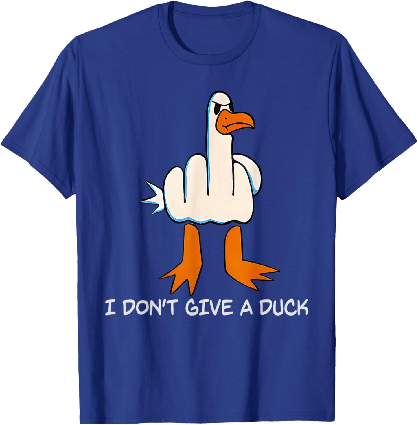 I Don't Give A Duck Middle Finger Funny Offensive Rude Duck T-Shirt - T-Shirt | Royal