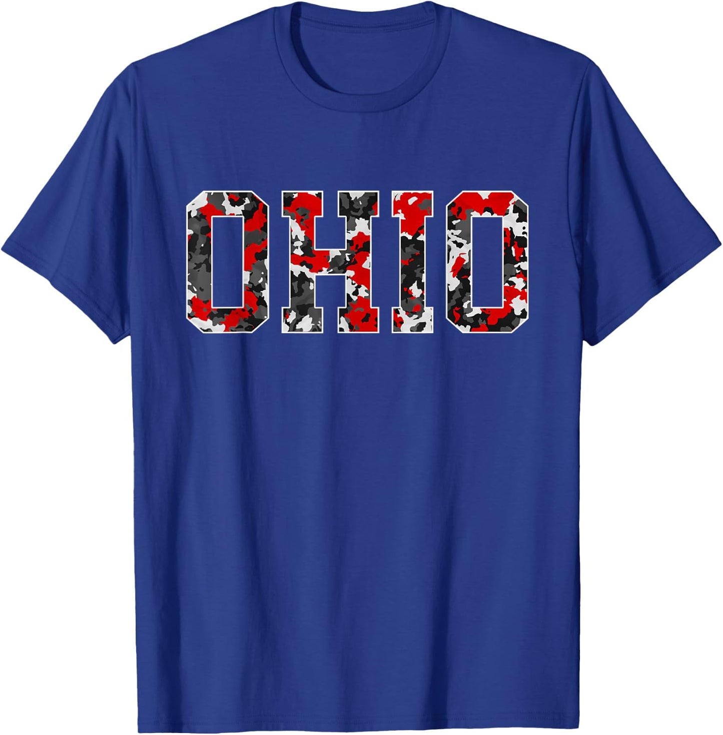 State of Ohio Ohioan Trendy Distressed Camo Graphic Designs T-Shirt - T-Shirt | Royal